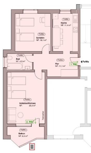 Grundriss der Wohnung - hier werden Sie übernachten Grundriss der Wohnung - hier werden Sie übernachten