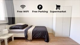 Neu renoviert: Wohnungen mit Einzelbetten, TV, WLAN, Parkpl. Bild 1 Neu renoviert: Wohnungen mit Einzelbetten, TV, WLAN, Parkpl. Bild 1