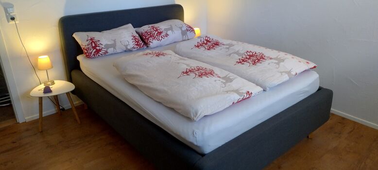 Bequemes Polsterbett auf Wunsch gibt es ein weiteres Zimmer mit einem bequemen Bett Bequemes Polsterbett auf Wunsch gibt es ein weiteres Zimmer mit einem bequemen Bett