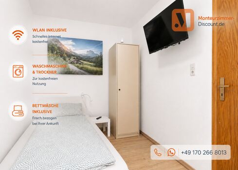 Kassel | Zentrale Lage | 4x Einzel-/ Doppelzimmer | TV | Küche | WLan Kassel | Zentrale Lage | 4x Einzel-/ Doppelzimmer | TV | Küche | WLan
