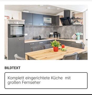 Komplett eingerichtete Küche mit Kachelofen WLAN und großen TV Komplett eingerichtete Küche mit Kachelofen WLAN und großen TV