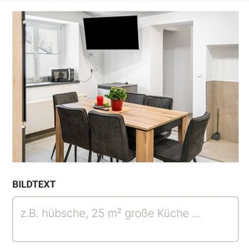Küche mit Esstisch, TVund Wlan. Küche mit Esstisch, TVund Wlan.