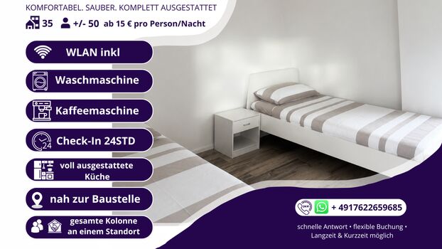 Unsere klassische Monteur-Zimmer in Rüsselsheim am Main und Unsere klassische Monteur-Zimmer in Rüsselsheim am Main und