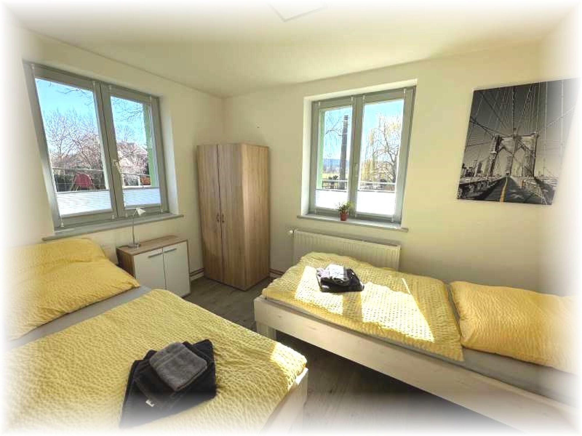 WG 1/2 mit 1 WZ 2 SZ bis 3 Pers - Ansicht Schlafzimmer WG 1/2 mit 1 WZ 2 SZ bis 3 Pers - Ansicht Schlafzimmer