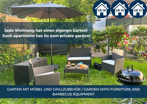 Alle unsere Wohnungen in Gelsenkirchen haben einen eigenen Garten | All our apartments in Gelsenkirchen have their own private garden | Wszystkie nasze mieszkania w Gelsenkirchen mają własny ogród