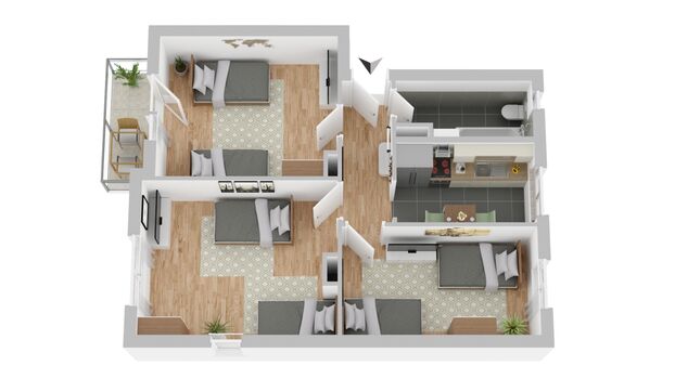 CosyHomes24 (HA02) • Balkon • TOP-Wifi • Smart TVs Bild 4