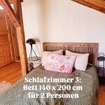 Zimmer 3 mit Bett 140 x 200 cm für bis zu 2 Personen
