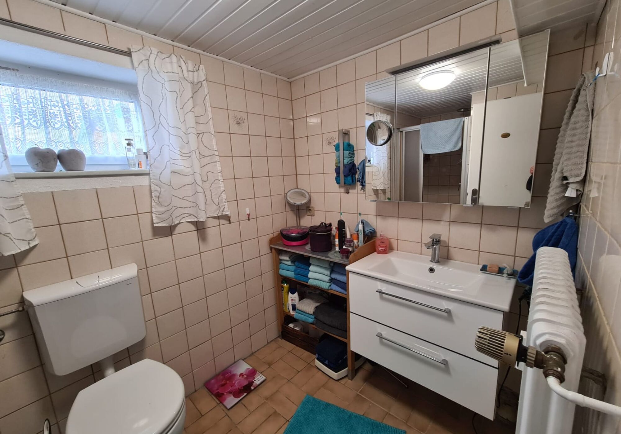 Badezimmer in der großen Wohnung (+Dusche)