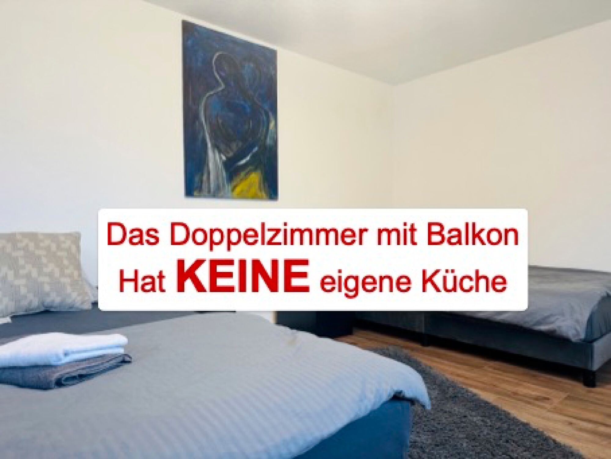 Doppelzimmer mit zwei Einzelbetten - das Doppelzimmer hat keine eigene Küche