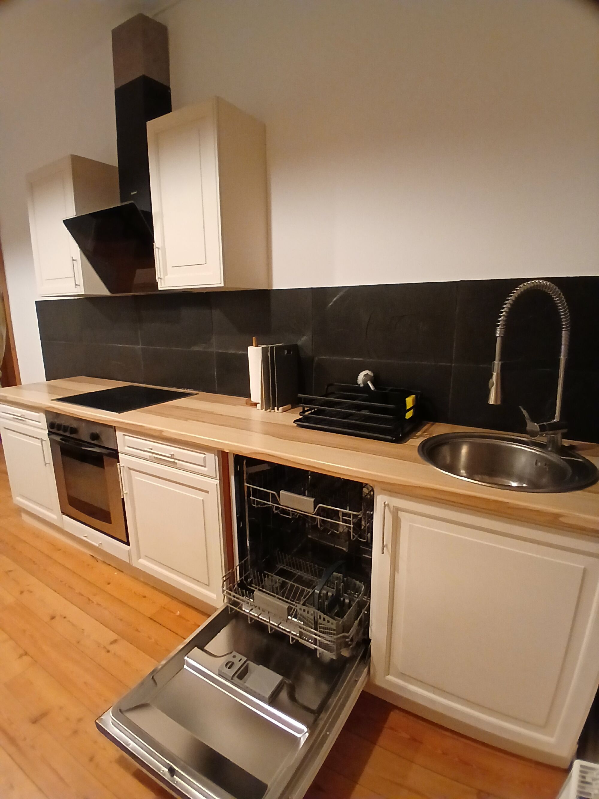 Küche mit Ceranfeld, Backofen, Geschirrspüler