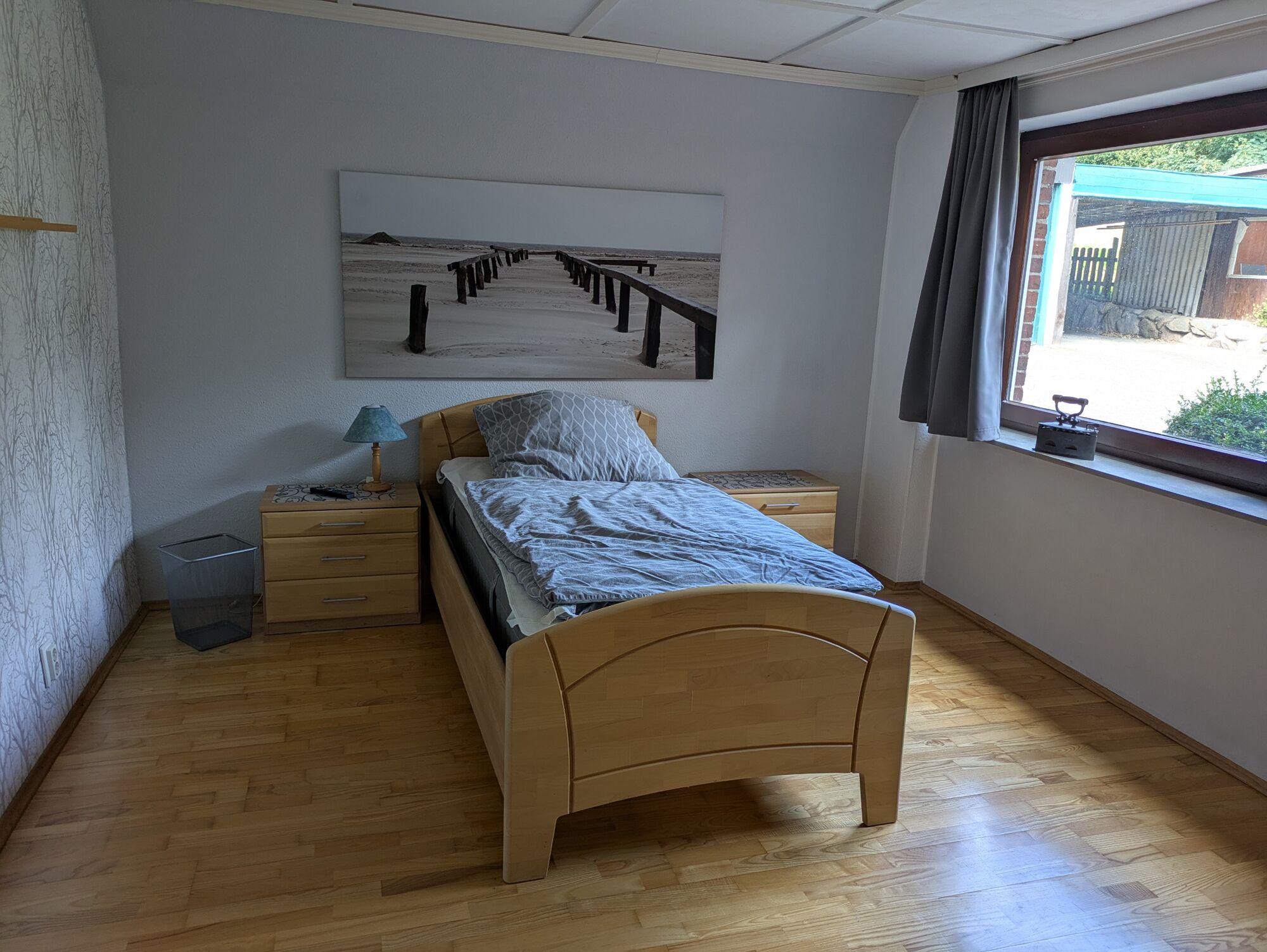 Einzelschlafzimmer unten, kann zum Doppelzimmer erweitert werden