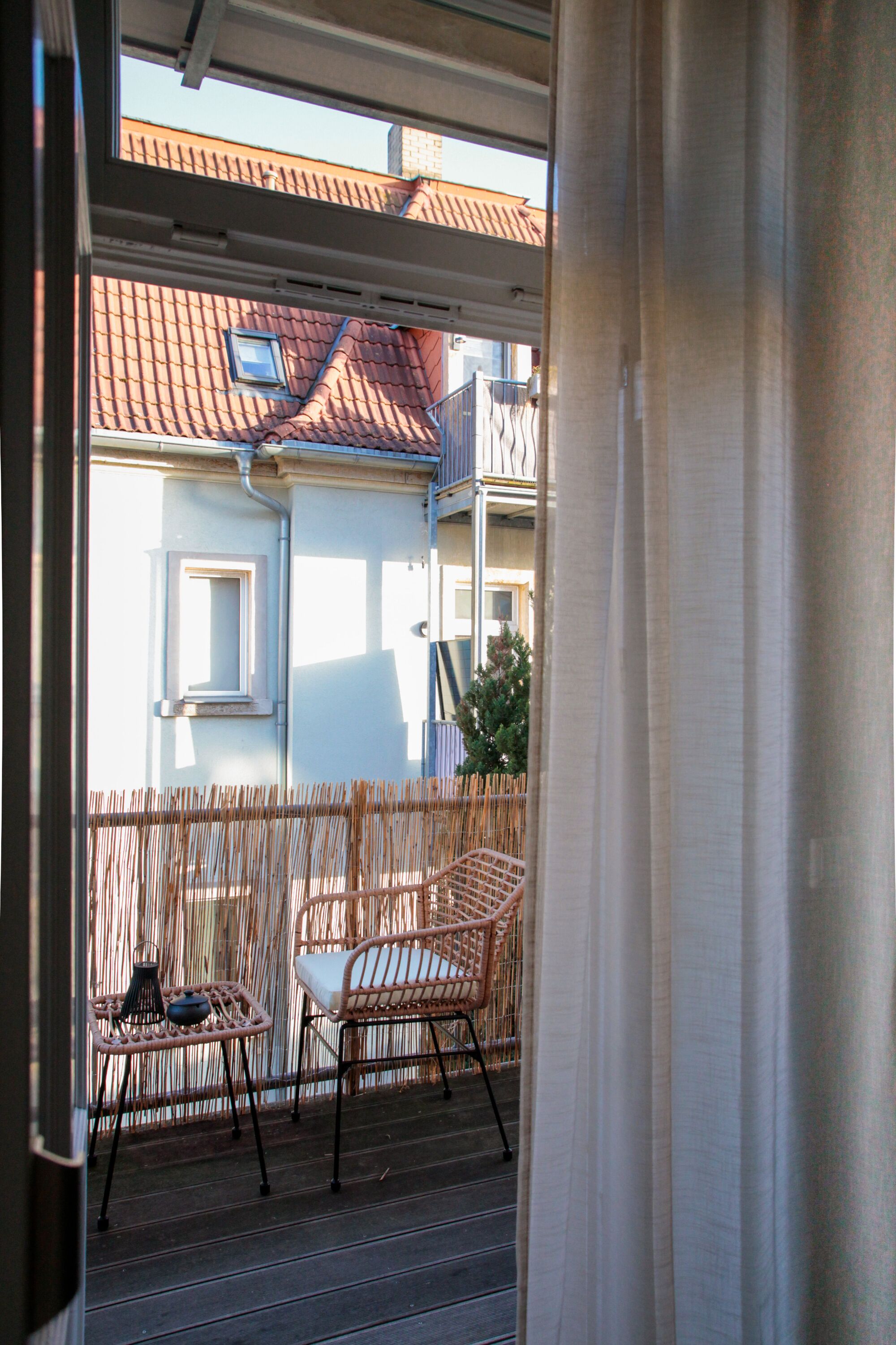 Gemütlicher Balkon - Monteurzimmer Unterkunft Dresden