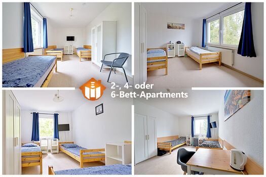 2/15 - 2-, 4- oder 6-Bett-Apartments