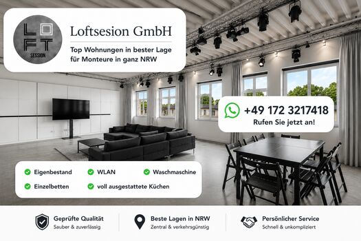 Moderne Unterkunft | Nähe Düsseldorf • Neuss • Krefeld • Viersen | WLAN