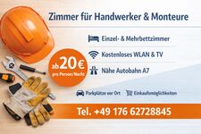 Möblierte Zimmer – WLAN, TV & Parkplätze | Nähe A7 & Flughafen Bild 11