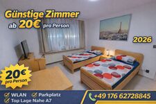 Möblierte Zimmer – WLAN, TV & Parkplätze | Nähe A7 & Flughafen Bild 1