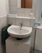 renoviertes Badezimmer mit Dusche und WC