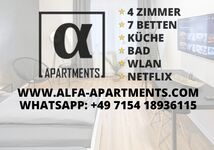 ALFA 4 Zimmer Apartment 7 Betten 3xDZ 1xEZ WM INET Netflix Bild 1