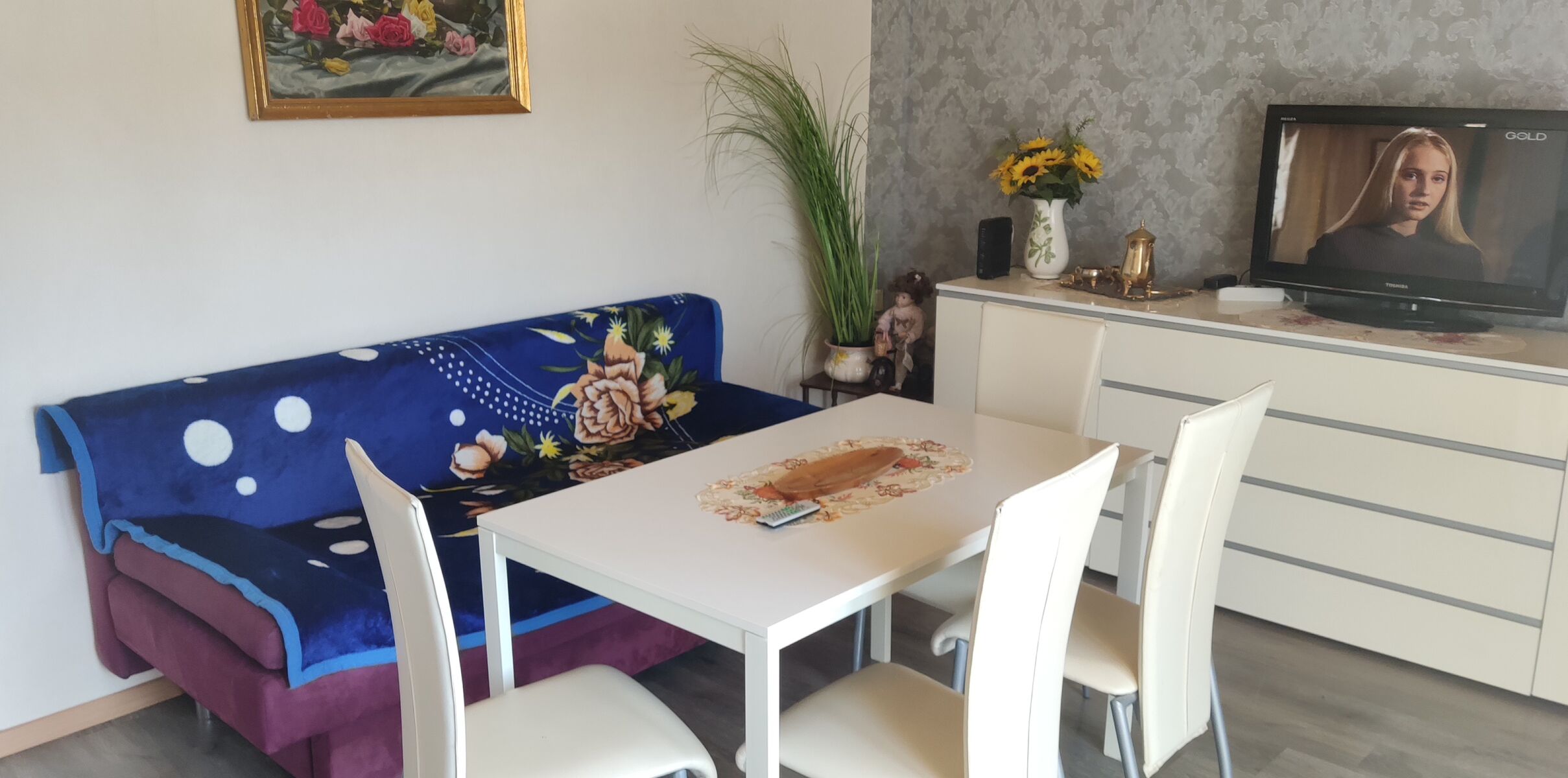 Wohnzimmer mit Schlafsofa