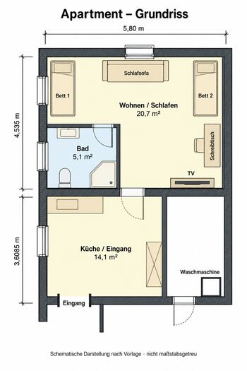 TOP Monteur-Apartment Mengen | 1–2 Pers. | Voll möbliert | WLAN 600 Mbit Zdjęcie 5