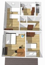 Übersichtlicher Grundriss der Wohnung.