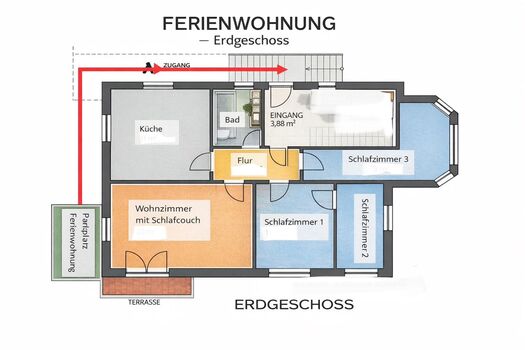 Charmantes Appartment Roding mit 3 Schlafzimmer Bild 2