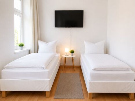 Monteurwohnung Schkeuditz / 4 Einzelbetten / WLAN / Waschmaschine