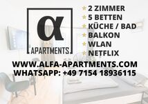 ALFA 5 Pers. Stuttgart City Apartment BZ EBK WM INET Netflix Bild 1