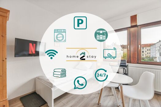 GÜNSTIGE Monteurzimmer in Heilbronn, Küche, Smart TV, WiFi
