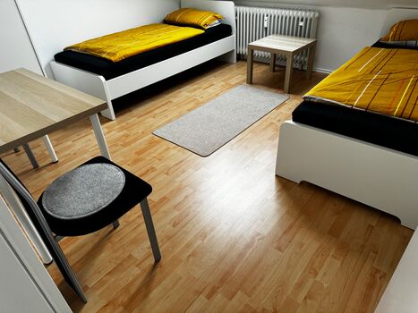 3 Schlafzimmer alle gleich ausgestattet mit 2x Einzelbetten 
