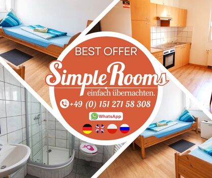 SIMPLE ROOMS, Krefeld Uerdingen, top gepflegt, positiv